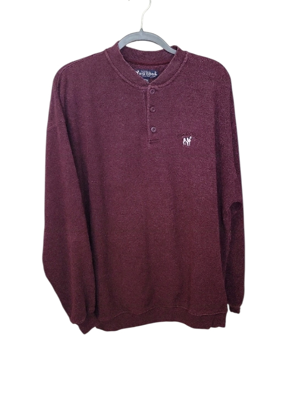 Big Dogs Men's Maroon Henley Sweater